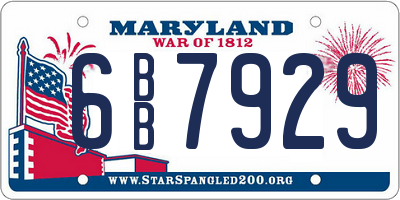 MD license plate 6BB7929