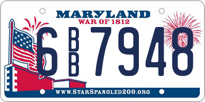 MD license plate 6BB7948