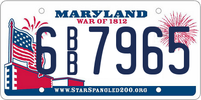 MD license plate 6BB7965
