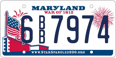 MD license plate 6BB7974