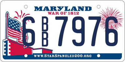 MD license plate 6BB7976