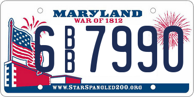 MD license plate 6BB7990