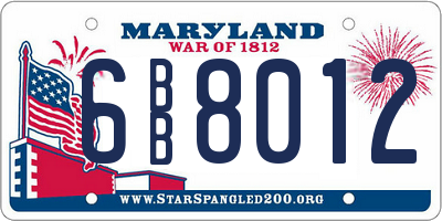 MD license plate 6BB8012