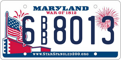 MD license plate 6BB8013