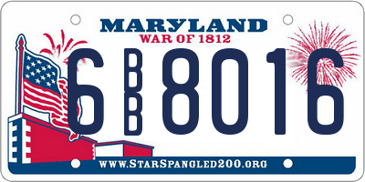 MD license plate 6BB8016