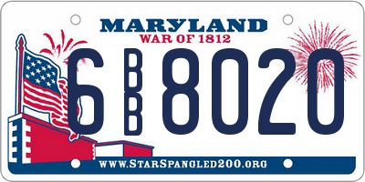 MD license plate 6BB8020