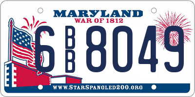 MD license plate 6BB8049