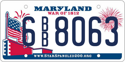 MD license plate 6BB8063