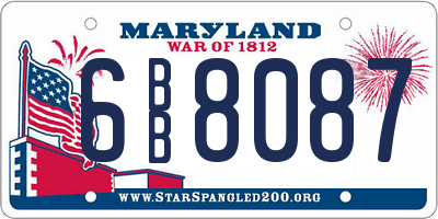 MD license plate 6BB8087