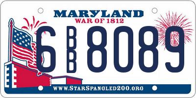 MD license plate 6BB8089