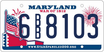 MD license plate 6BB8103