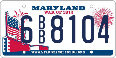 MD license plate 6BB8104