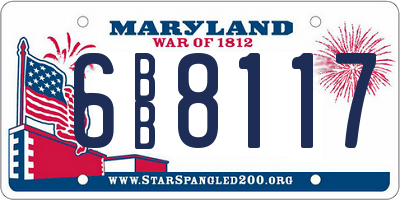 MD license plate 6BB8117