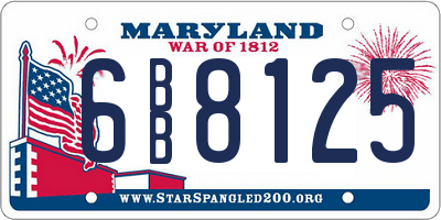 MD license plate 6BB8125
