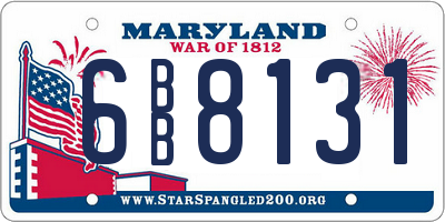 MD license plate 6BB8131