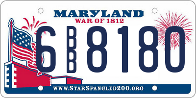 MD license plate 6BB8180