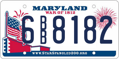 MD license plate 6BB8182