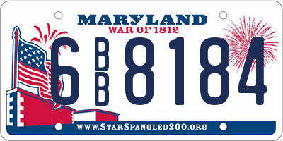 MD license plate 6BB8184