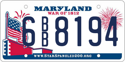 MD license plate 6BB8194