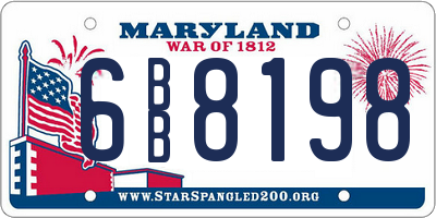 MD license plate 6BB8198
