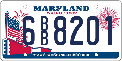 MD license plate 6BB8201