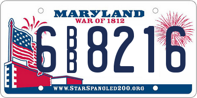MD license plate 6BB8216