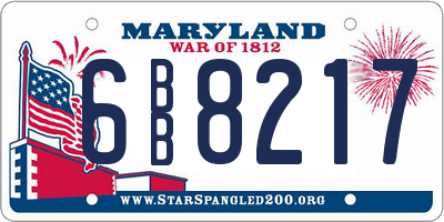 MD license plate 6BB8217