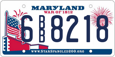 MD license plate 6BB8218