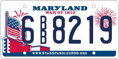 MD license plate 6BB8219