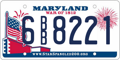 MD license plate 6BB8221