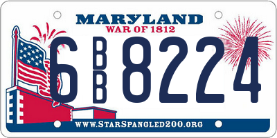 MD license plate 6BB8224