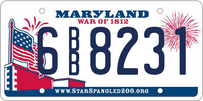MD license plate 6BB8231