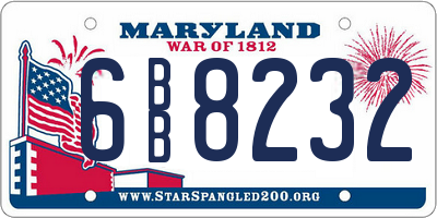 MD license plate 6BB8232