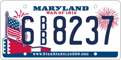 MD license plate 6BB8237