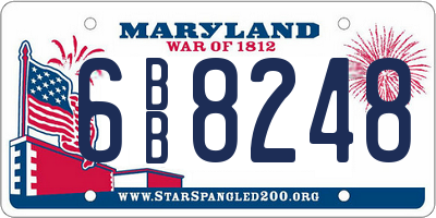 MD license plate 6BB8248