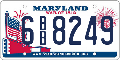 MD license plate 6BB8249