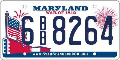 MD license plate 6BB8264