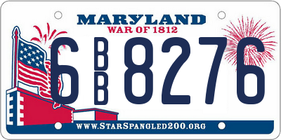 MD license plate 6BB8276