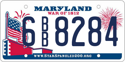 MD license plate 6BB8284