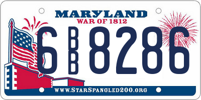 MD license plate 6BB8286