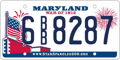 MD license plate 6BB8287