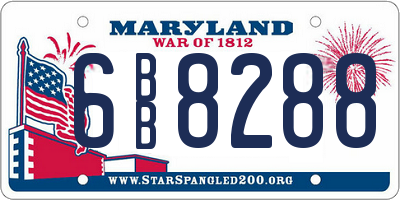 MD license plate 6BB8288
