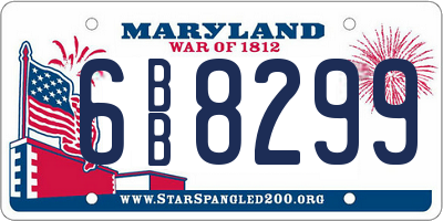 MD license plate 6BB8299