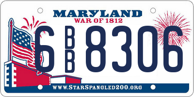 MD license plate 6BB8306