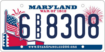 MD license plate 6BB8308