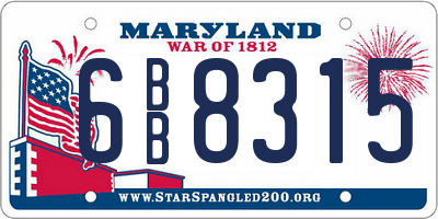 MD license plate 6BB8315