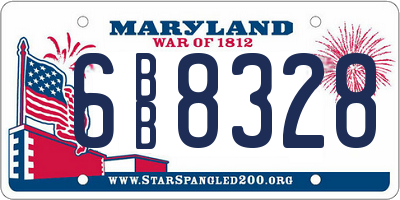 MD license plate 6BB8328