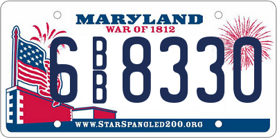 MD license plate 6BB8330