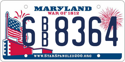 MD license plate 6BB8364
