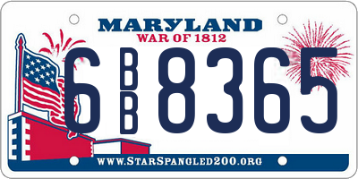 MD license plate 6BB8365